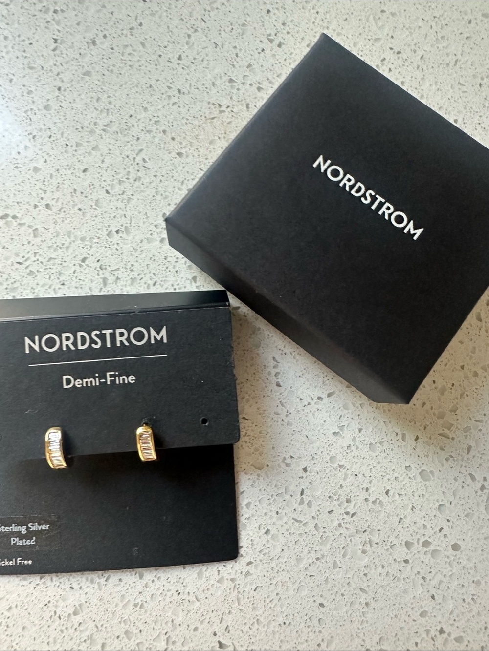 Nordstrom Gold Baguette Huggie Earrings